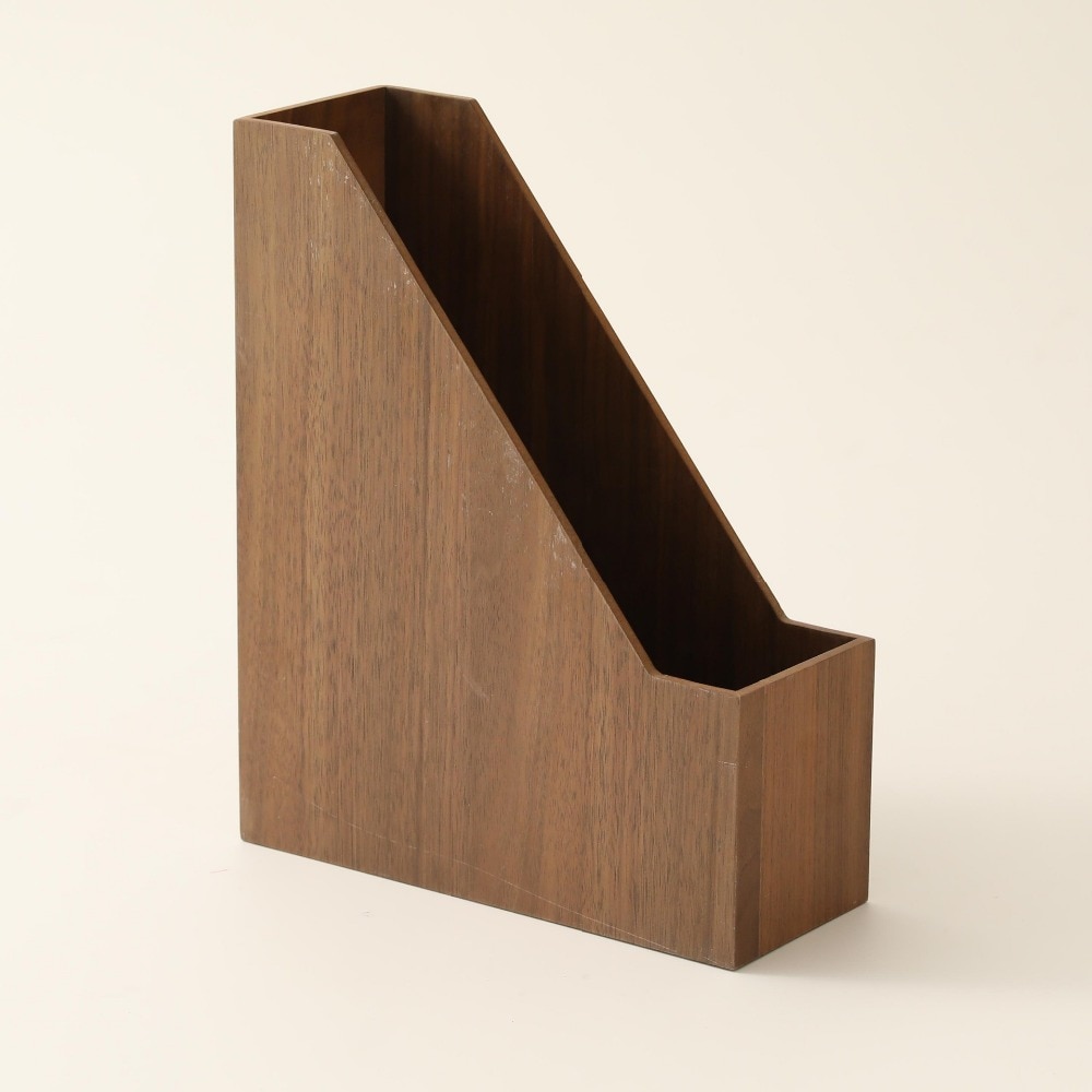 Wooden Desktop File Organizer Basket, KENCOOL Office Home Supplies Portable Vertical Upright Storage Bins Crate Folder Holder