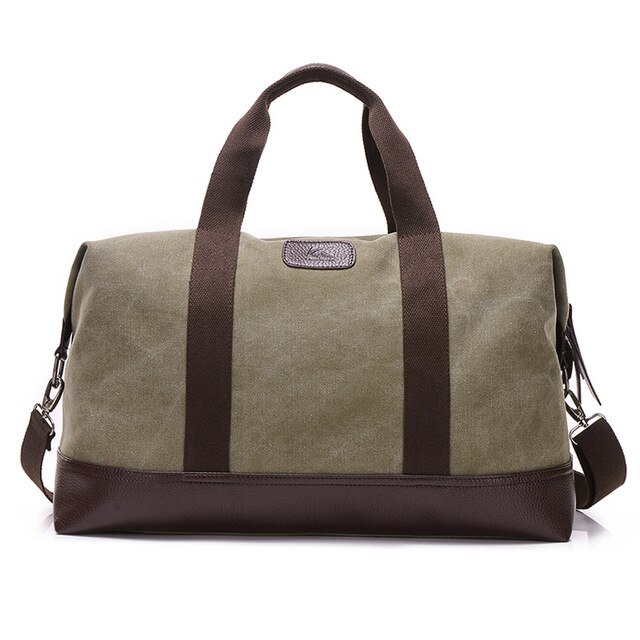 CAIDA-sac à main en toile pour hommes, sacoche de grande capacité pour Fitness, sacoche de voyage pour week-end et plein air, décontracté: Green