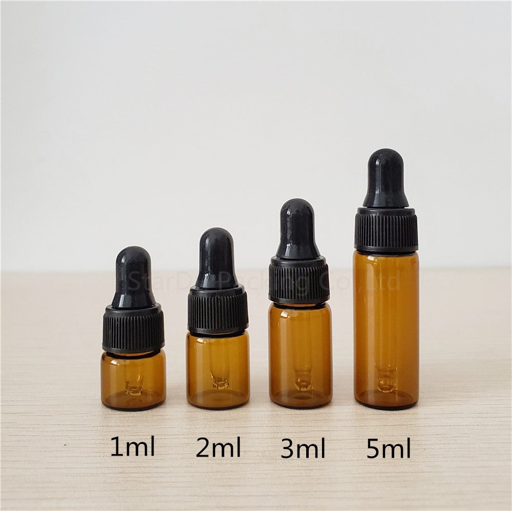 50 Stuks 1Ml 2Ml 3Ml 5Ml Kleine Amber Fles Dropper 1cc Mini Glazen Flacon Met pipet Druppelaar