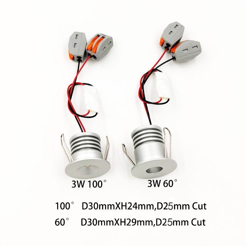 1W 2W 3W 4W Mini lanterne faretto a Led Downlight vetrina Bar tavolo 12V-24V soffitto incorporato scala Downlight a LED per interni