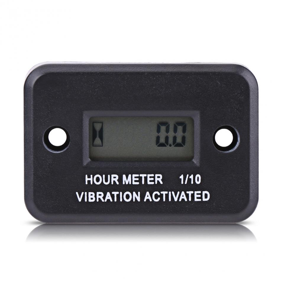LCD Digital Vibration Hour Meter Timer Gauge Wireless for Vibrating Machine Motorcycle ATV Boat Marine witnin CR2032 Battery