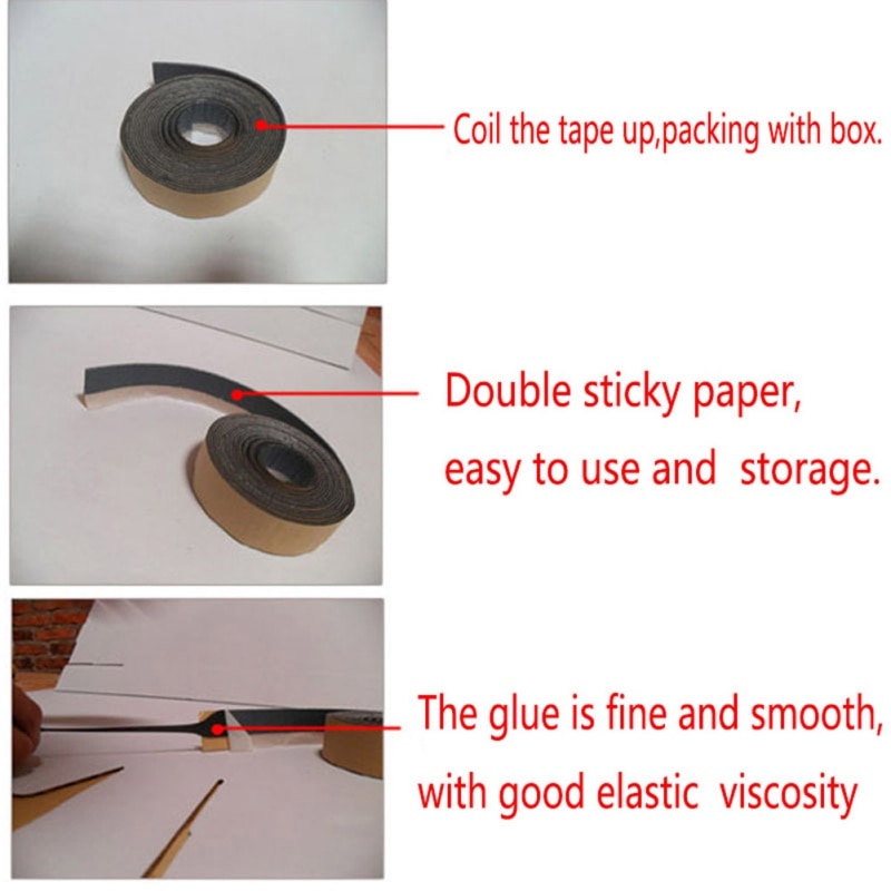 2*320Cm Zwart Butyl Rubber Lijm Koplamp Kit Retrofit Reseal Hid Koplampen Achterlicht Shield Lijm Tapes Voor Auto