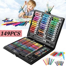 149pcs/set Complete Paint Drawing Art Kit Wooden Box Set Storage Case 138 Piece Pencil