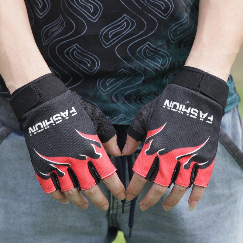 Non-slip Half Finger Gloves Hiking Climbing Biker Driving Work Short Fingerless - View #7