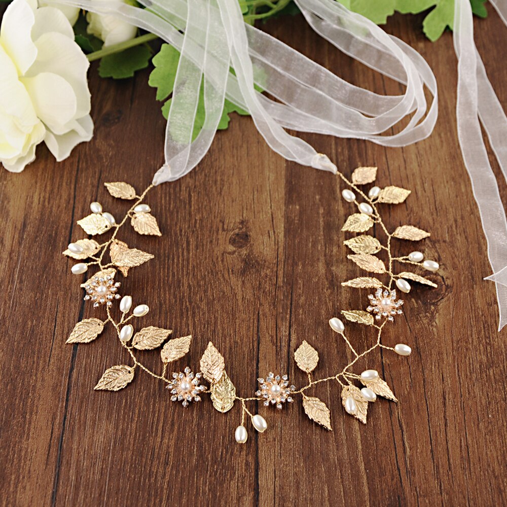 Trixy SH110 Prachtige Gouden Bladeren Bruiloft Riem Legering Bloem Bruids Riem Kralen Riemen Voor Bruidsjurken Jewel Riem Riem: white organza