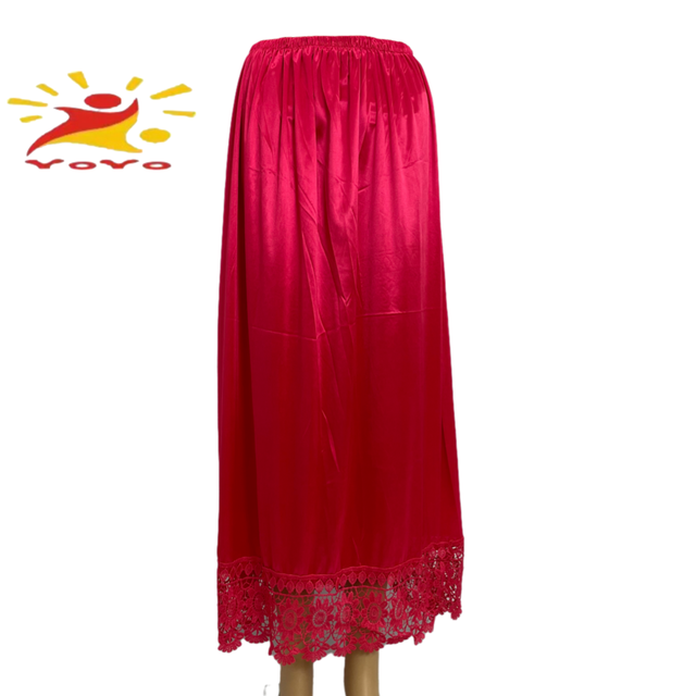 Jupon demi-long en dentelle pour femmes, , sous-jupe, dentelle, vêtements d&#39;intérieur, robe courte, jupon, HB122: Rouge
