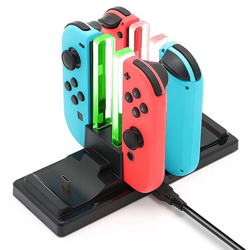6 in 1 opladning til nintend switch dock til nintendo switch joy-con pro controller stativ oplader til n-switch ns joycon oplader