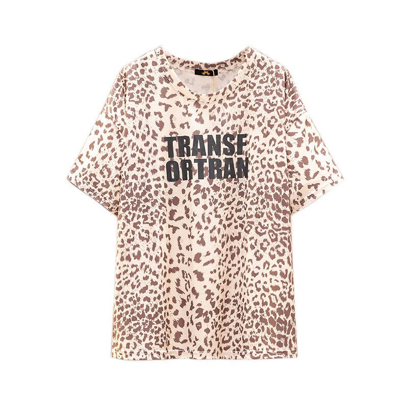 2022 Zomer Plus Size Tops Voor Vrouwen Grote Maat T-shirt Korte Mouw Losse Luipaard Print T-shirt 3XL 4XL 5XL 6XL 7XL: 6XL