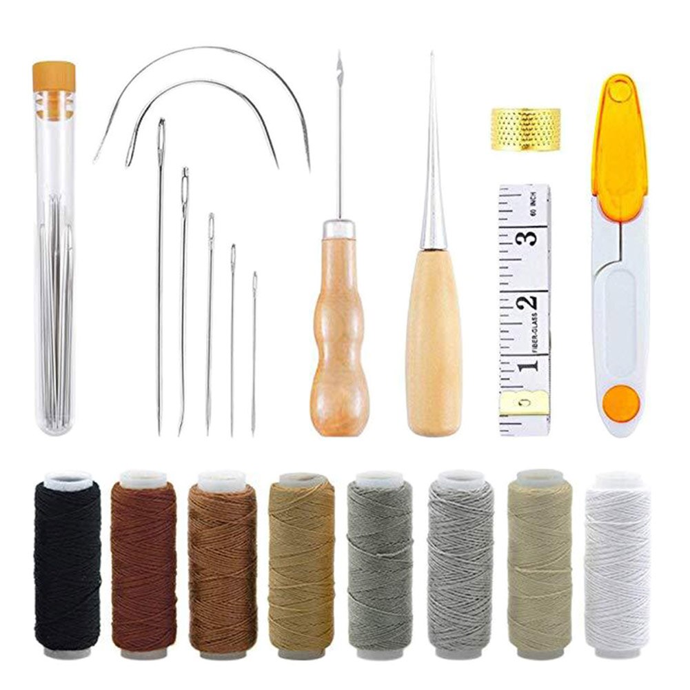 Basic Leather Craft Stitching Sewing Hand Tool Kit Saddle Groover for DIY Leathercraft MJJ88