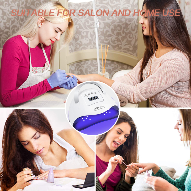 SUN X7 MAX-Lámpara LED de secado de uñas, 10/30/60/99 temporizador, ajuste, pulidor, secador con detección de movimiento, UV, herramienta de manicura de Gel