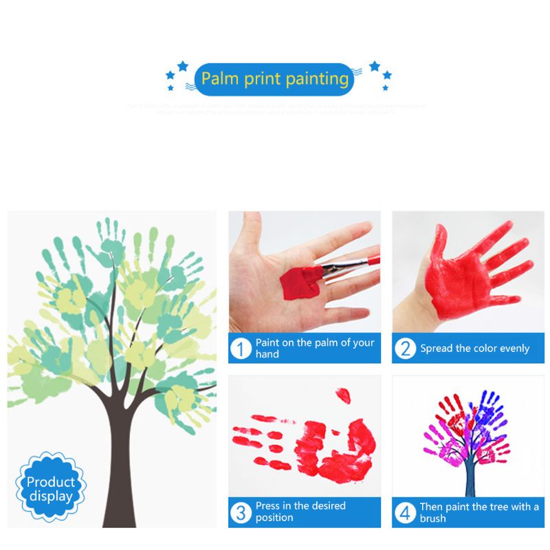 30ml Finger Paint 6 Colors Set Washable Kids Finger Paint Supplies for Kids C90C