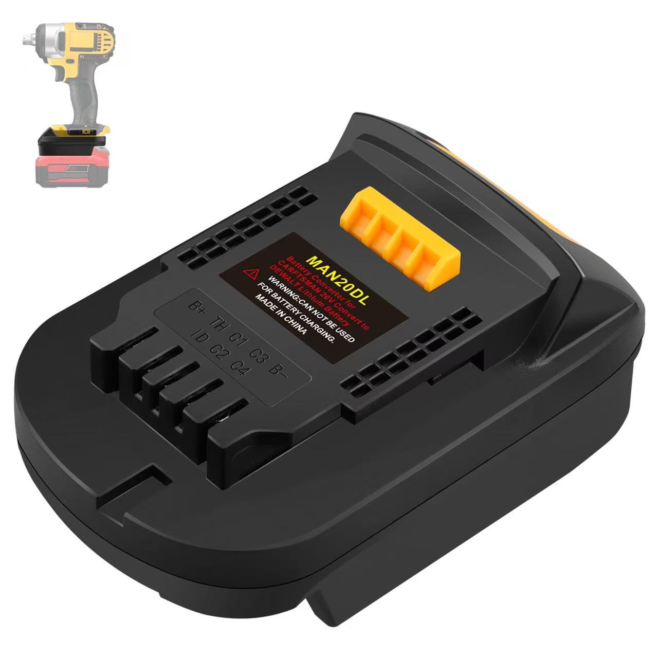 Adapter för stanley fatmax  v20 20v sb202 sb204 sb206 , konverteras för dewalt 18v/20v litiumjonverktyg (passar inte 18v gamla)