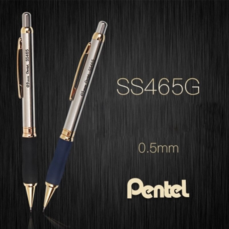 1pcs Japan Pentel Mechanical Pencil SS465 0.5mm Rubber Handshake Metal Rod Press Mechanical Pencil