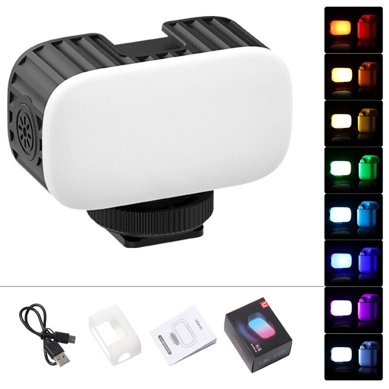 Ulanzi VL15 Mini RGB LED Video Licht Tragbare Vlog Licht Mit Kalten Schuh Für Smartphone Gopro Kamera 2W 750mAh Typ-C Lade