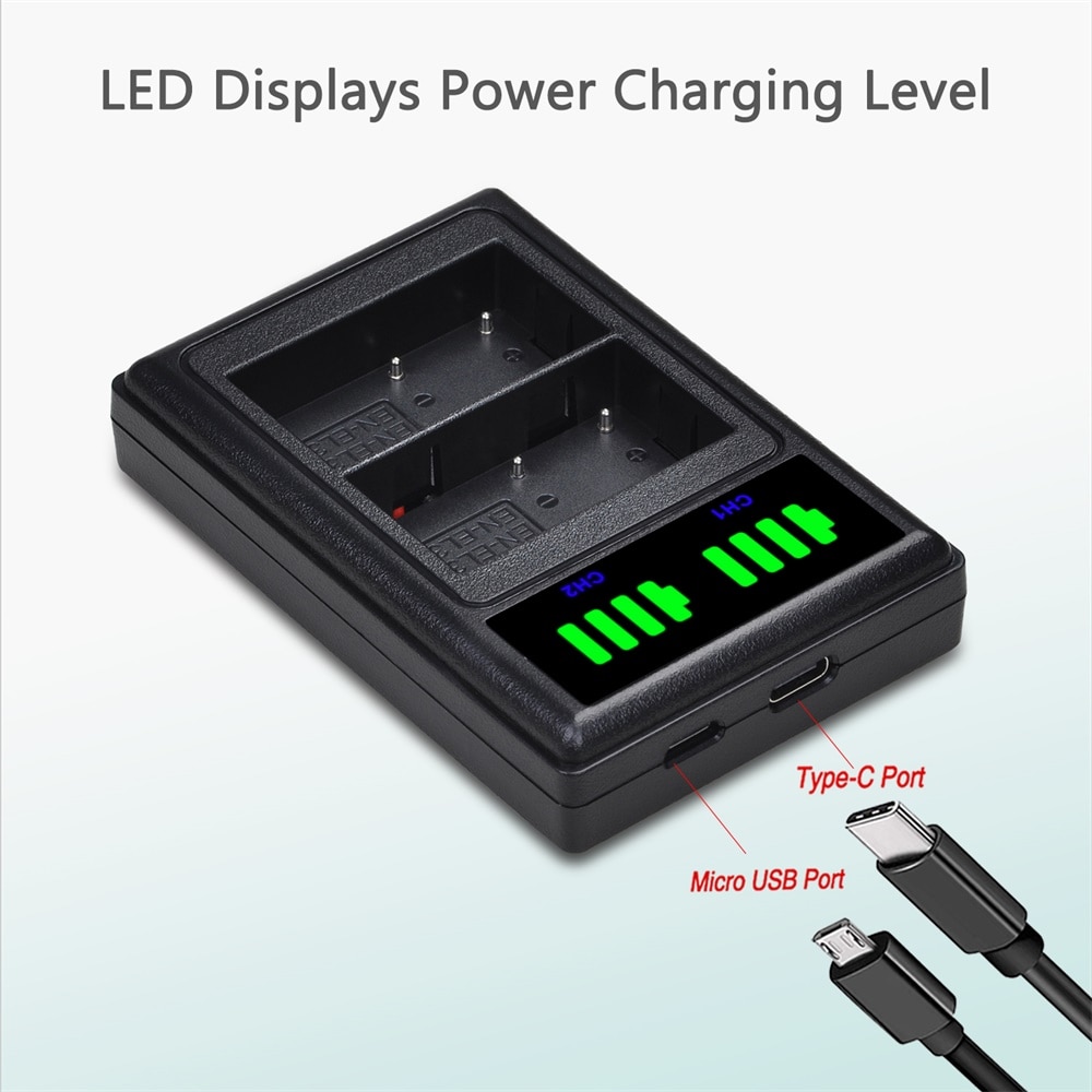EN-EL3e EN EL3E EL3 Battery + LED Dual USB Charger for Nikon D50, D70, D70s, D80, D90, D100, D200, D300, D300S, D700 Camera