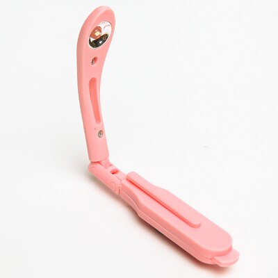 Nattlys bok med klips mini bærbar ledet leselampe energisparende reise soverom mappe med lys fleksibelt ledet lys: 1pc rosa