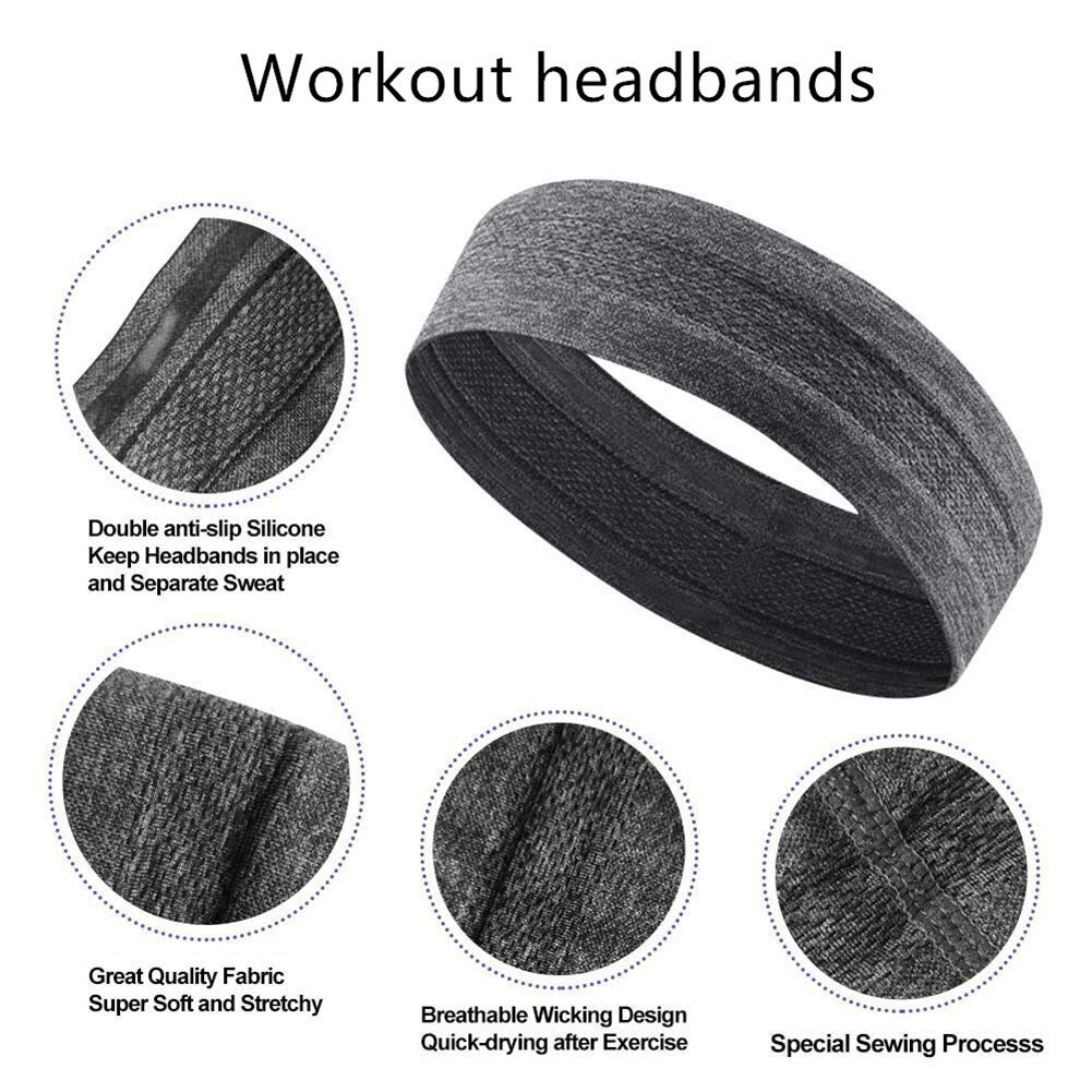 Elastic Sweatband Basketball Sports Headband Women Men Gym Fitness Sweat Hair Band Volleyball Tennis Running Safety Hair Band