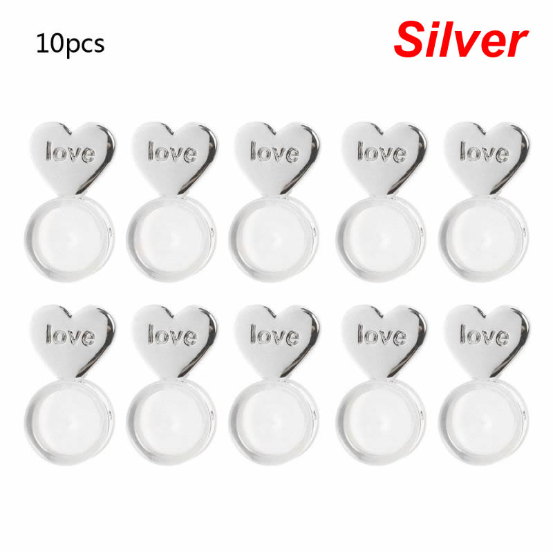10Pcs Heart Love Magic Earring Lifters Earring Lifts Backs Adjustable Hypoallergenic Earring Nuts Ear Lobe Support: Silver