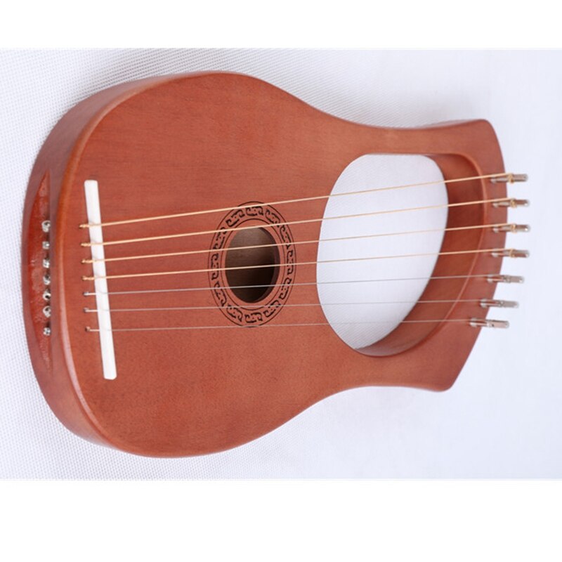 7-String Lyre Harp Strings Solid Mahogany Wood String Musical Instrument