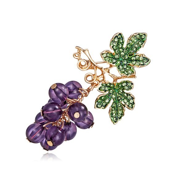 Zomer Kristal Parel Druif Bloem Broches Voor Vrouwen Leuke Luxe Boeket Broche Pin Mode-sieraden Elegante Bruiloft Accessoires: Grape 2