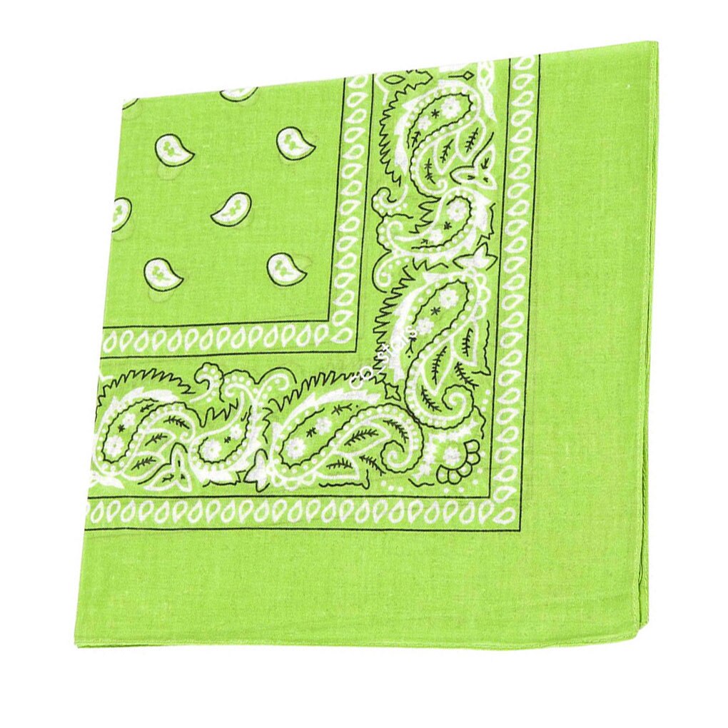 Mode Hip Hop Mannen Vrouwen Bandana Sport Hoofddeksels Paisley Bandana Pols Hairwrap Dubbelzijdige Hoofd Wrap Sjaal Hoofddeksels: Green