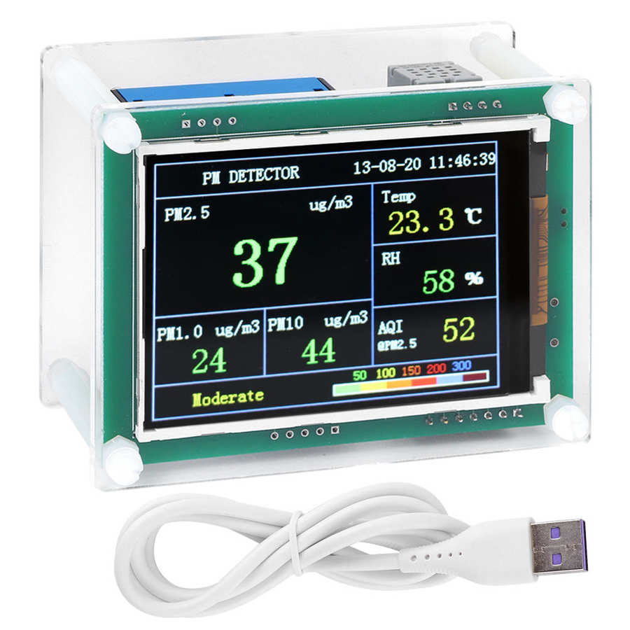 PM2.5 Detector LED Household Air Vehicle Environment Monitor A1 Communication 2.8in