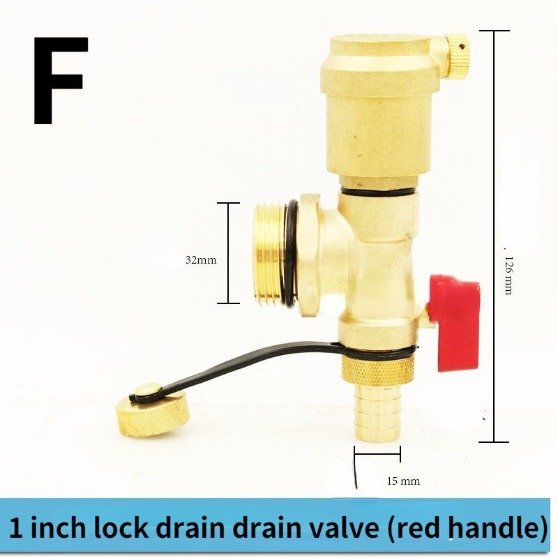 Brass Automatic Air Vent Valve 1" DN25 heating floor heating optional pressure gauge Drain Vent Valve: F