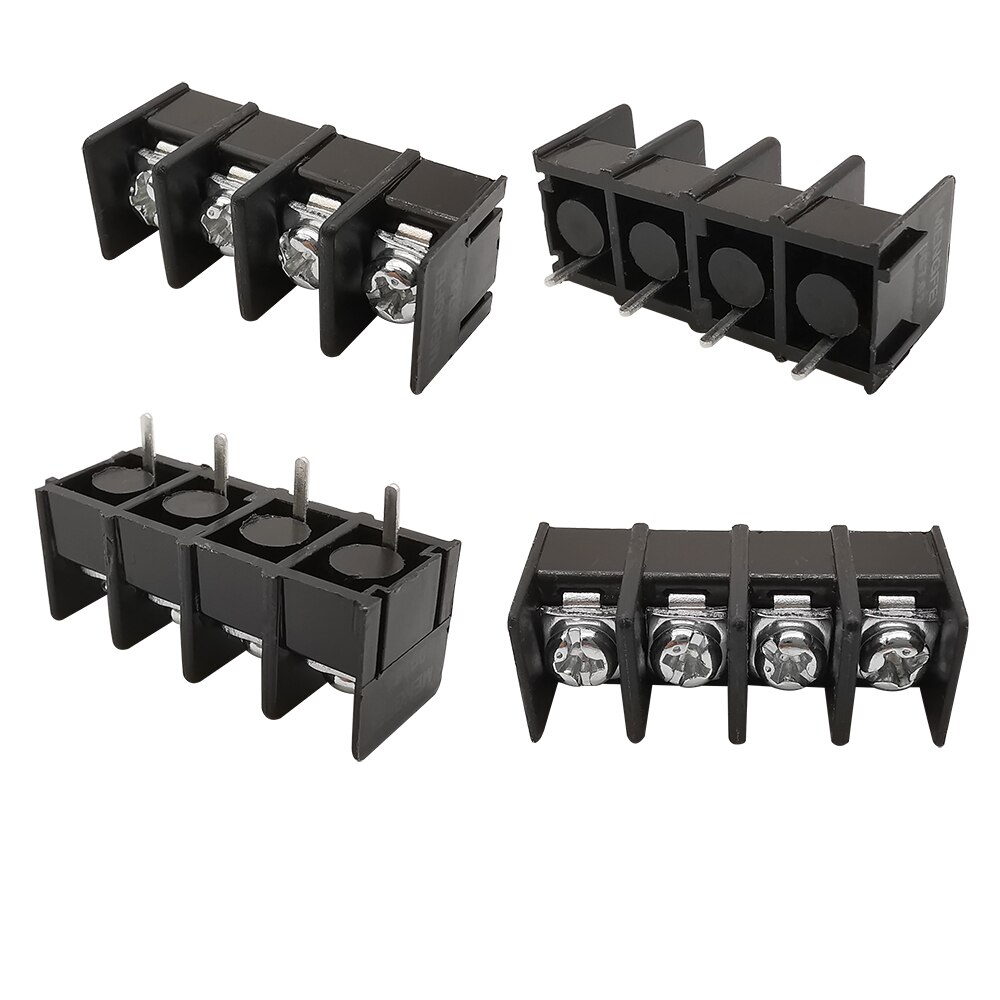 Bornier à vis PCB noir, pas de 7.62mm, connecteur KF7.62 2P 3P 4 broches, connecteurs à vis épissables, 10 pièces: 4Pin 10Pcs