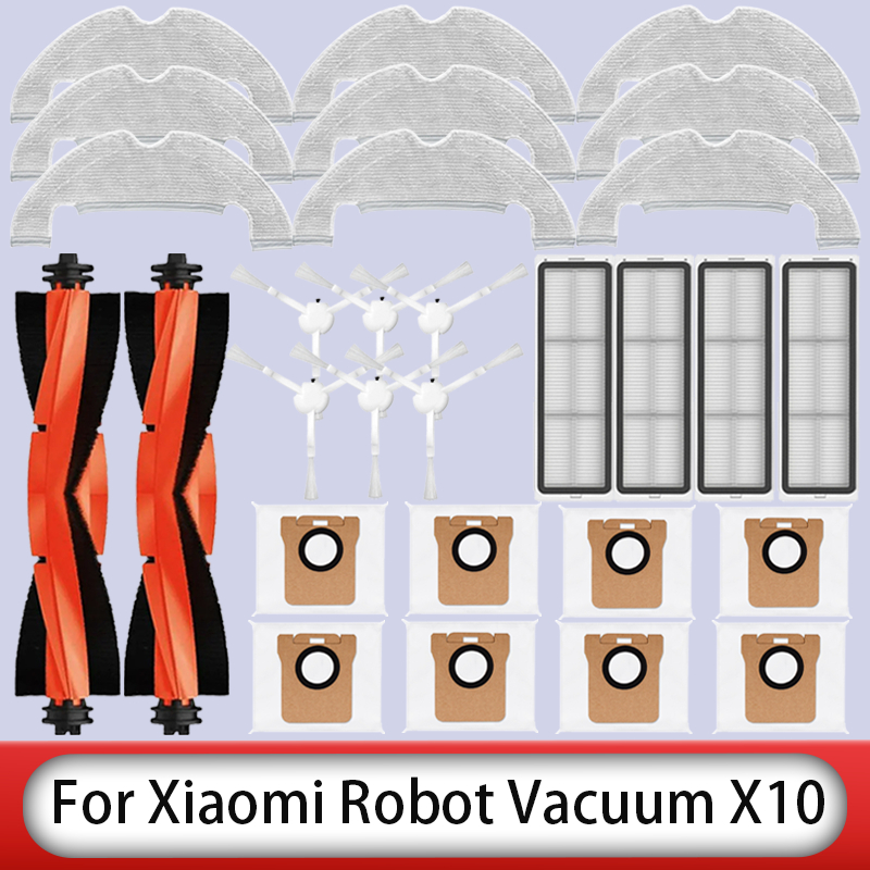 Piezas de repuesto para Robot aspirador Xiaomi X10, accesorios, Cepillo Lateral principal, filtro Hepa, paño de mopa, bolsa para polvo