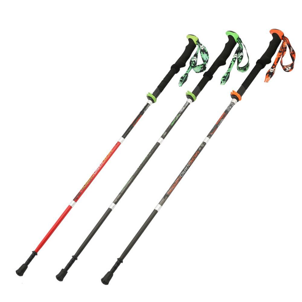 HiMISS Telescopic Outdoor Climbing Stick Outside Lock Carbon Fiber Folding Walking Cane Fiber Cane