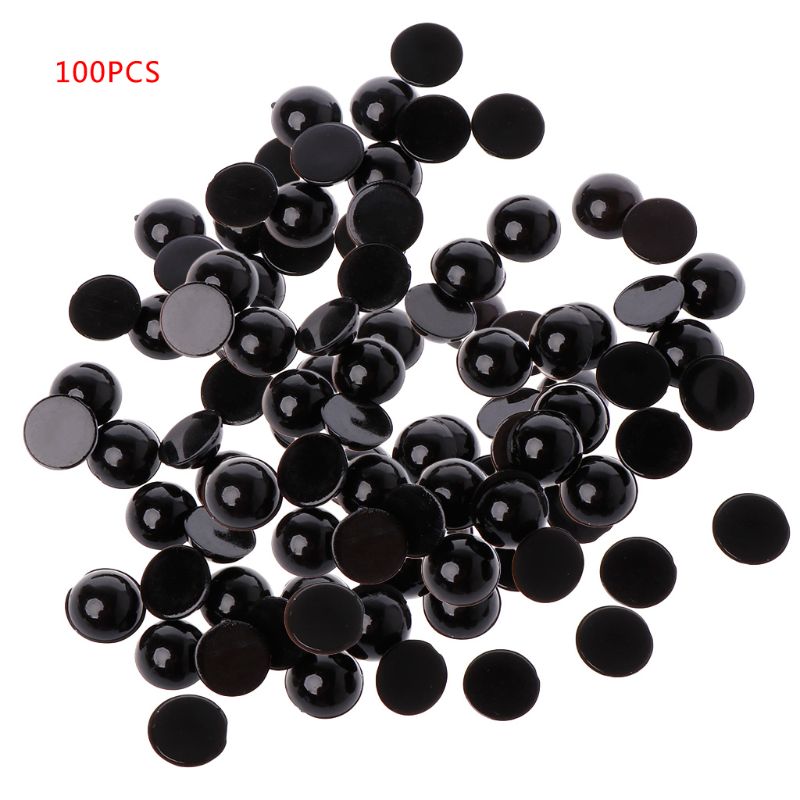 Ojos de seguridad de plástico negro para niños, muñecos de oso, marionetas de animales, manualidades, Juguetes DIY, 6-18mm, 100 Uds.: 12mm