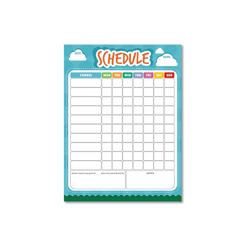 Removable Whiteboard Fridge Sticker Weekly Planner Magnetic Dry Wipe Calendar Schedule Kids Reward chart School Home Stationery: 4030ZLB08