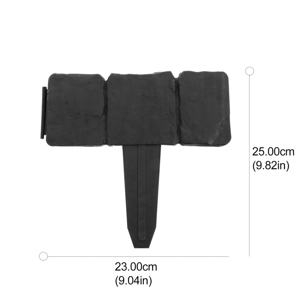 15pcs Grey Stone Effect Lawn Edging Plant Bordering Cobblestone Garden Border