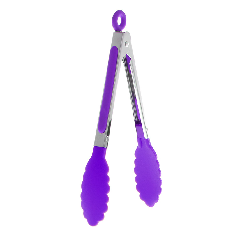 S-home-ustensile de cuisson en Silicone pour barbecue, 1 pièce, ustensile à manche en acier inoxydable, MAR17: VIOLET