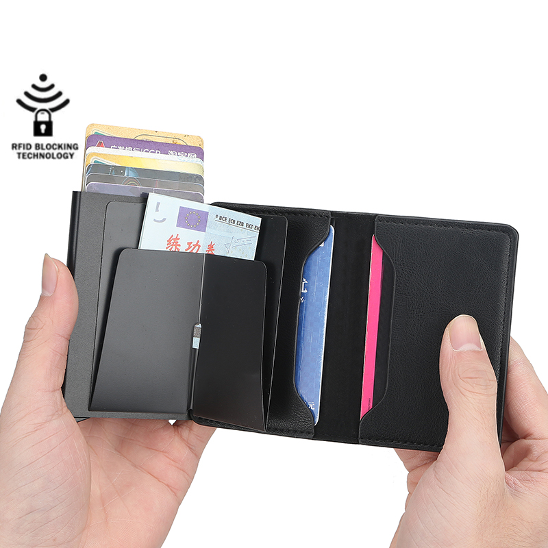 Man Vrouwen Smart Wallet Visitekaarthouder Rfid Portemonnee Aluminium Metal Credit Business Mini Card Wallet