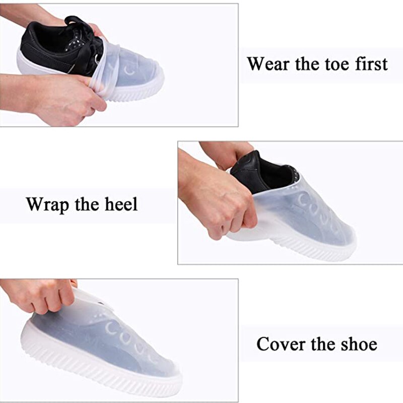 Vandtæt silikone skoovertræk genanvendelig silikone overshoes skridsikre regnstøvler til mænd eller kvinder html