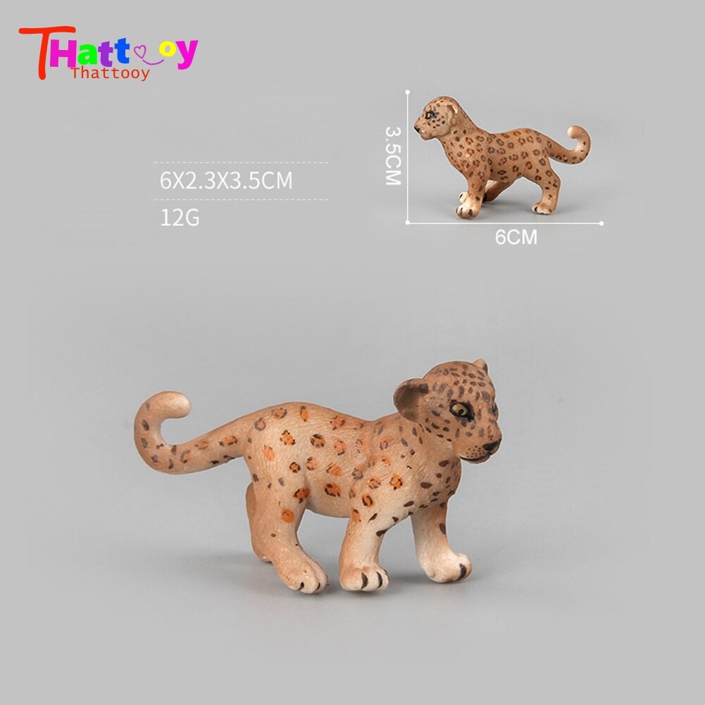 Classic Toys Solid Safari Leopard Forest Animal Model Toys 4 Piece Set For Children's Best