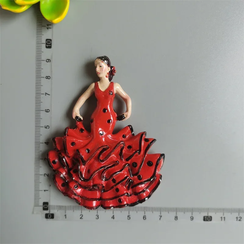 Magneet Tenerife Spanje Barcelona Toerisme Souvenirs Flamenco Danser Malaga Koelkast 3D Magnetische Stickers Ideeën: Army Green
