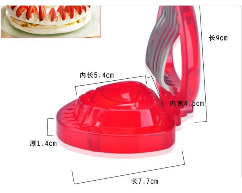 Strawberry Slicer Fruit Cutter Carving Tool Salad Cutter Stainless Steel strawberry cutter Fruit slicer Portable Kitchen Gadgets: Default Title
