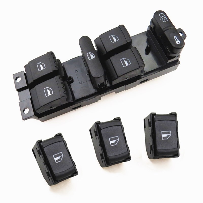 Wnętrze samochodu po stronie kierowcy główny przełącznik okna elektrycznego przycisk dla Passat B5 Bora golf 4 MK4 siedziba Leon toledo 1J4959857D 3B0959855B: 1zestaw