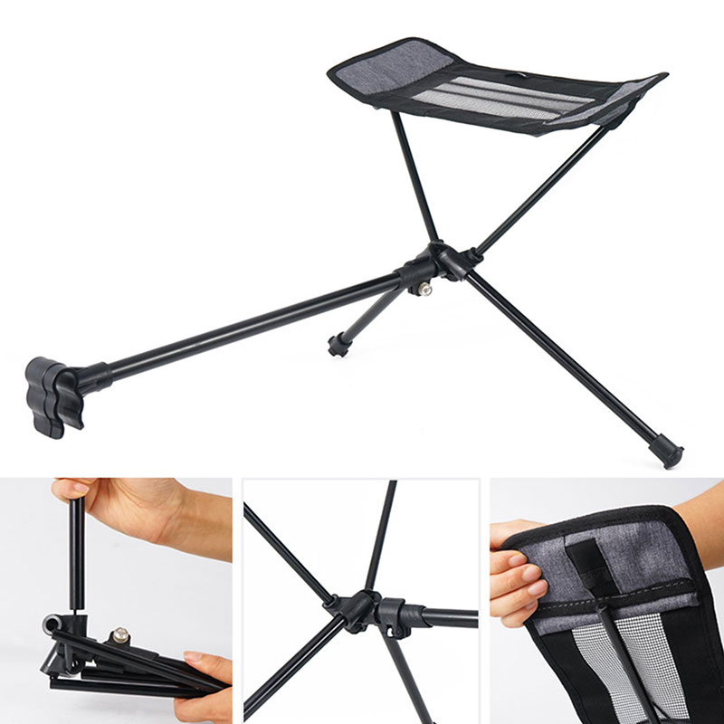 Portable Durable Folding Chair Footrest Aluminum Alloy Outdoor Beach Fishing Barbecue Bracket Camping Chair Foot Recliner