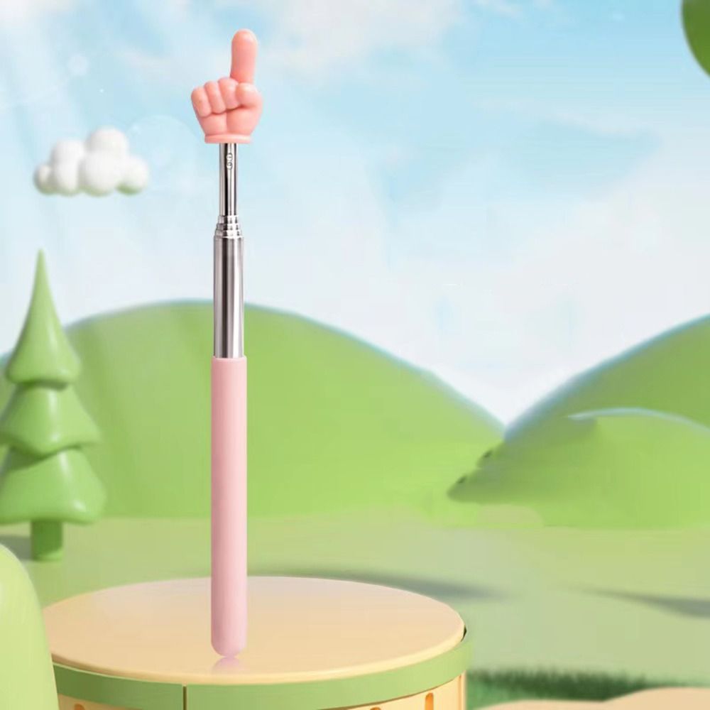 Telescopische Leesgids Aanwijzer Intrekbare Antislip Onderwijs Pointer Stick Draagbare Vingervorm: WHITE