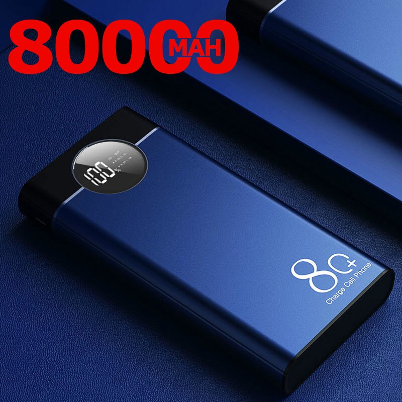 80000Mah Power Bank Grote Capaciteit Draagbare Snel Opladen Voor Iphone Samsung Xiaomi 2 Usb Externe Batterij Poverbank