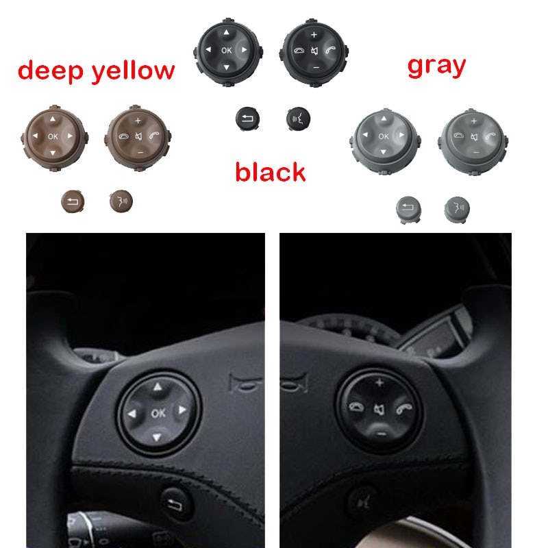 Car Multifunction Steering Wheel Button For Mercedes-Benz W221 S-Class S280 S300 S350 S400 Black