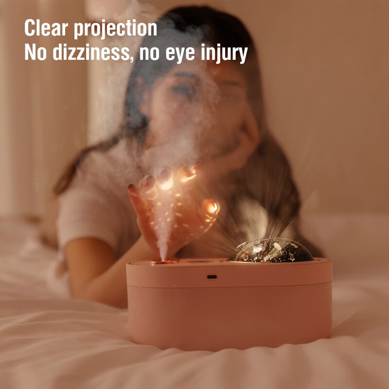 PTMJ-humidificador de aire de 1L, difusor de Aroma recargable con dos pulverizadores, proyección de luz nocturna, difusores de aceites esenciales, fabricante de vapor