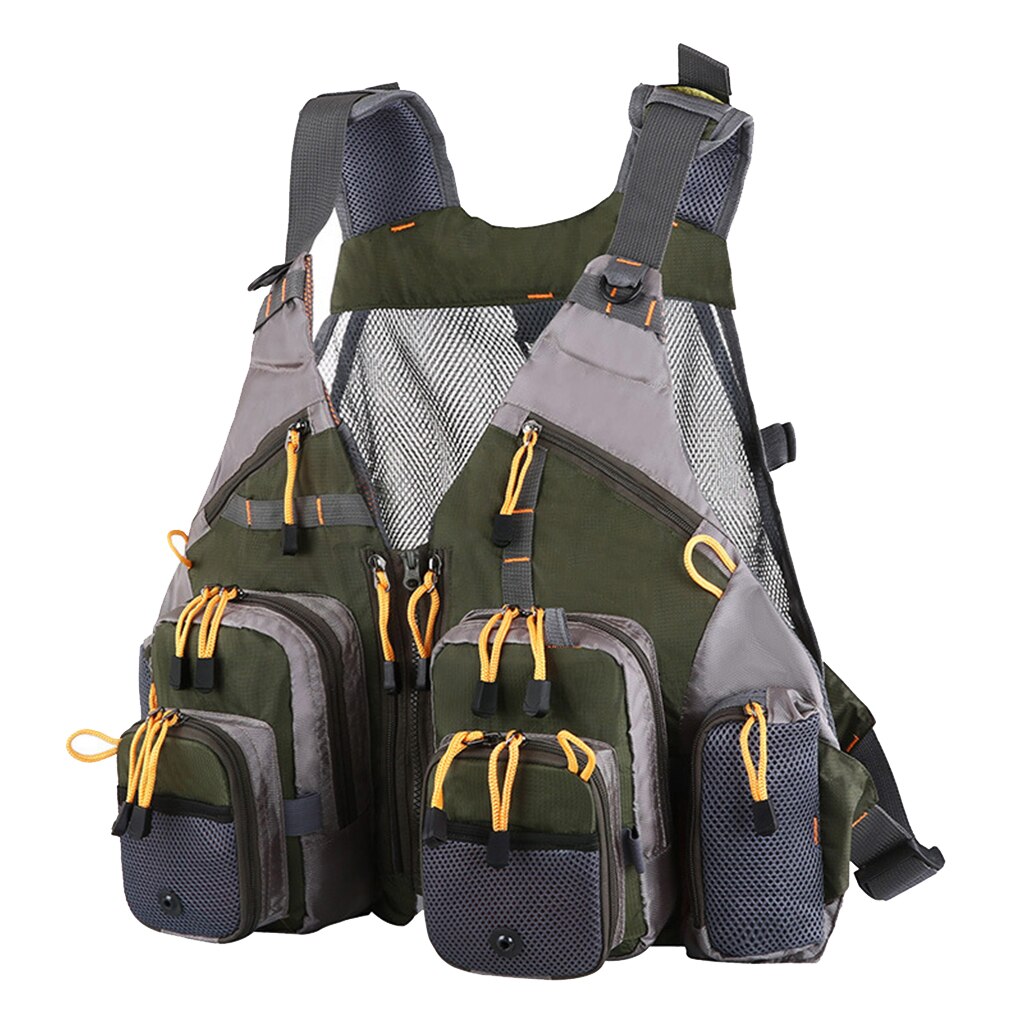 Sac à dos léger de gilet de pêche à la mouche d'ajustement universel avec des compartiments de stockage de mouche gilets réglables de pêche d'épaule
