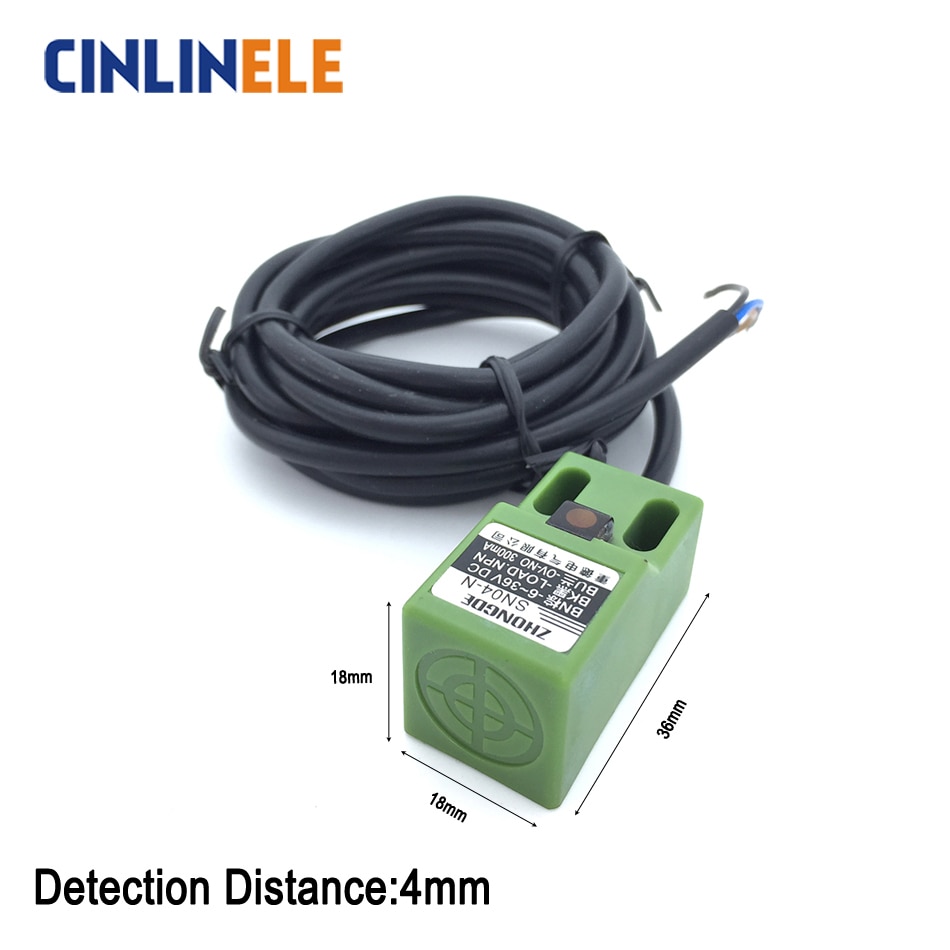4mm sansing  sn04 kubeskall induktiv skjerm metall jern type nærhetsbryter sensor ledet ingen nc npn pnp