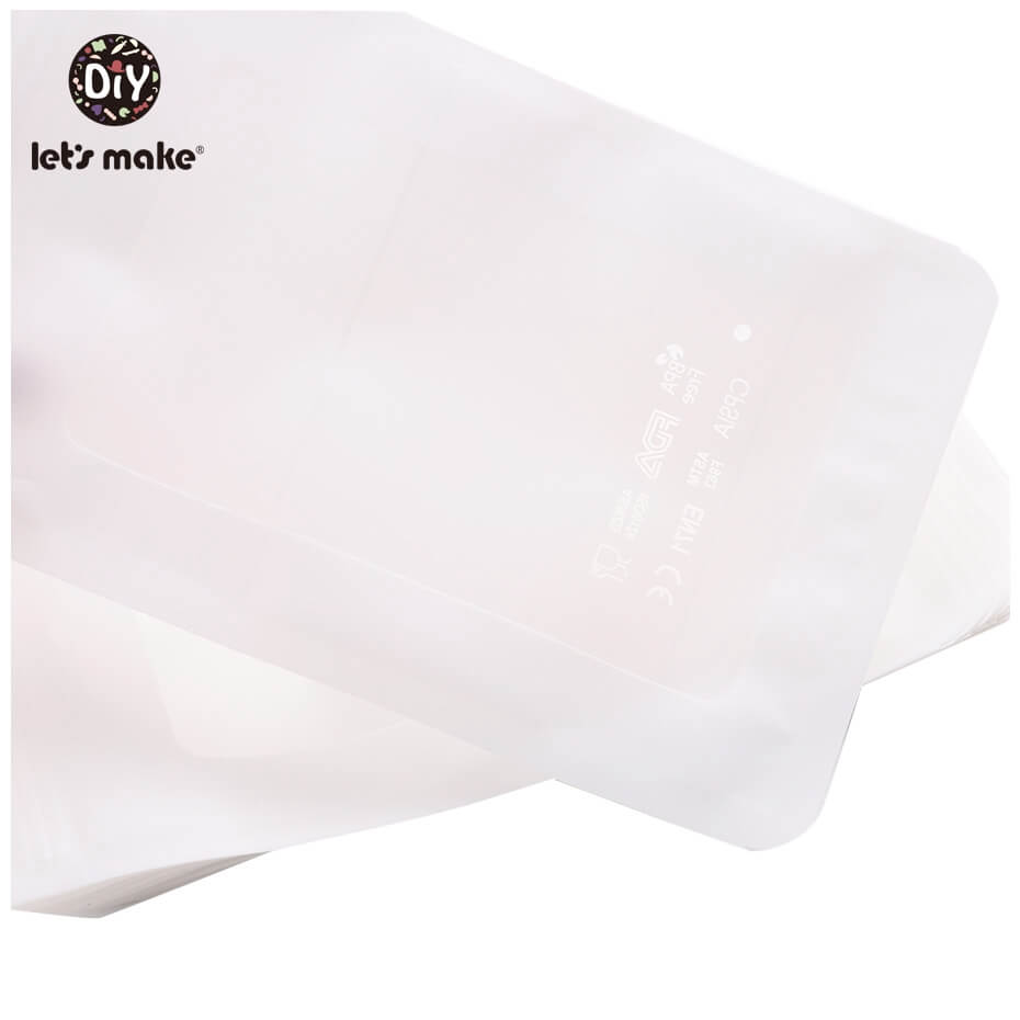 Lad os lave 20 stk 19.5 x 11.5cm plastik hvide poser produktemballage taske miljøvenlig baby silikone perle pakke smykker vedhæng taske: Displayposer