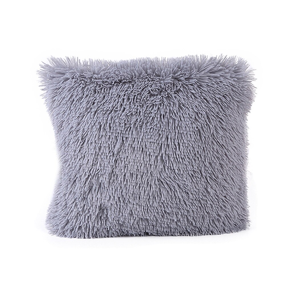 Housse de coussin pour décoration de maison | Coussin de luxe en velours, bleu, vert, jaune, rose, gris, noir, #30: Gray 