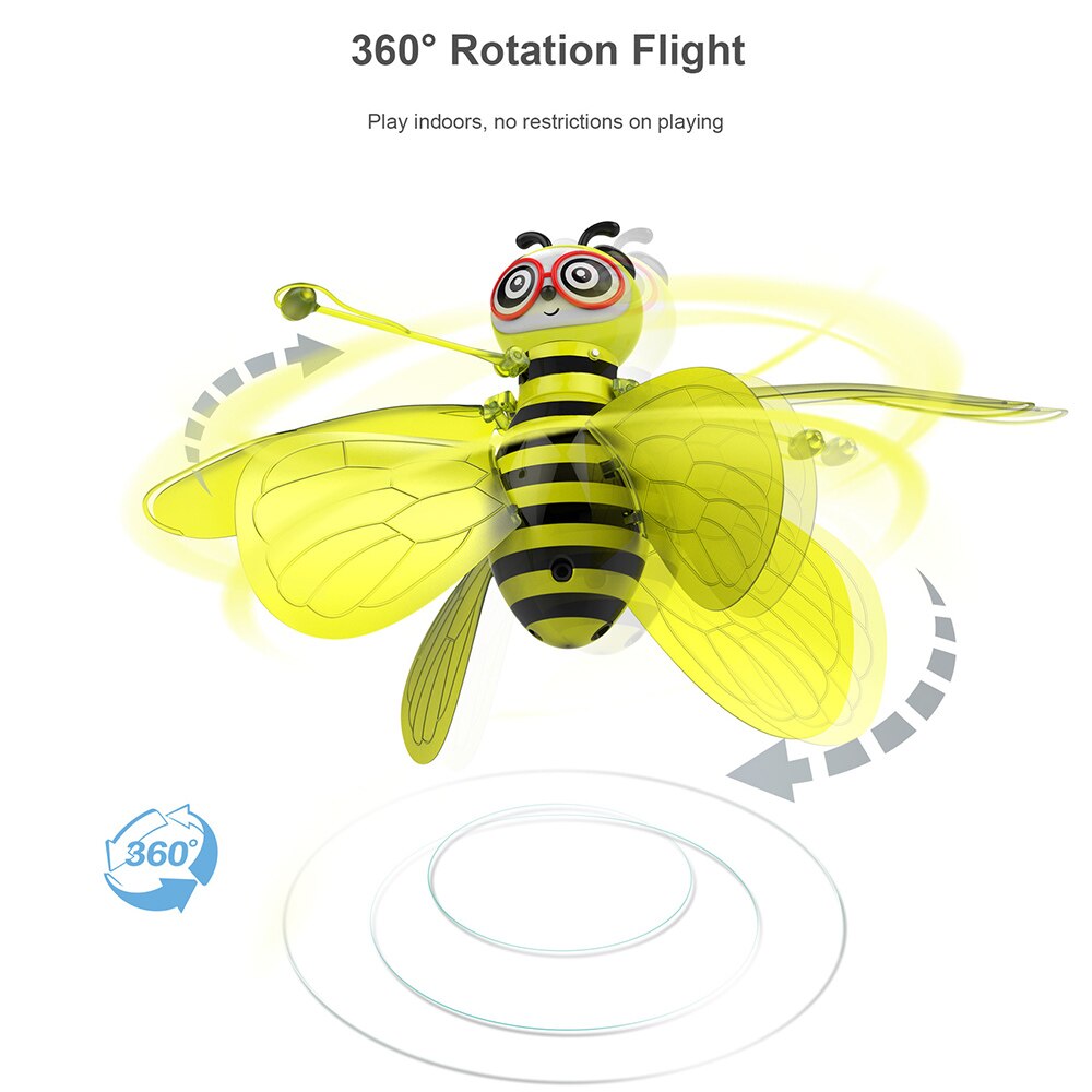 Electric Infrared Sensor Bee Flying Toys Hand Controlled Helicopter Suspension Infrared Sensing Aircraft Flying Suspended Toy